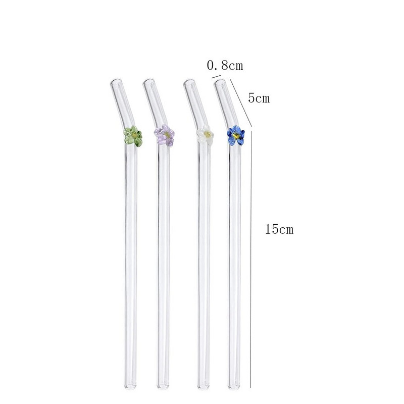 Korduvkasutatavad klaaskõrred koos Butterfly keskkonnasõbralike joogikõrtega smuutide jaoks Kokteilibaari tarvik 2023. aasta kuum müük trendikas