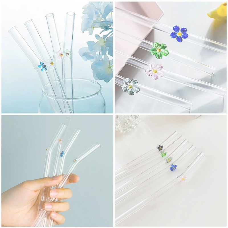 Korduvkasutatavad klaaskõrred koos Butterfly keskkonnasõbralike joogikõrtega smuutide jaoks Kokteilibaari tarvik 2023. aasta kuum müük trendikas