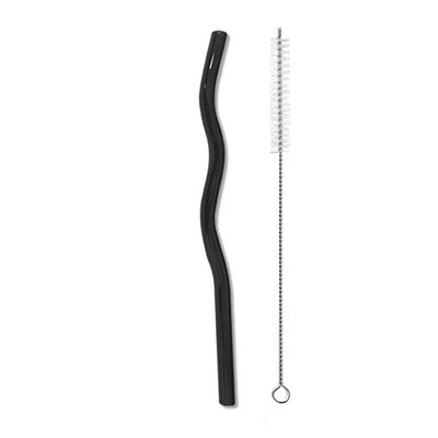 Klaaskõrred Lainelised korduvkasutatavad joogikõrred Värvilised keskkonnasõbralikud kõrred jookide jaoks Kohv Piim Tee Õhk nõudepesumasinas Pestav riistvara