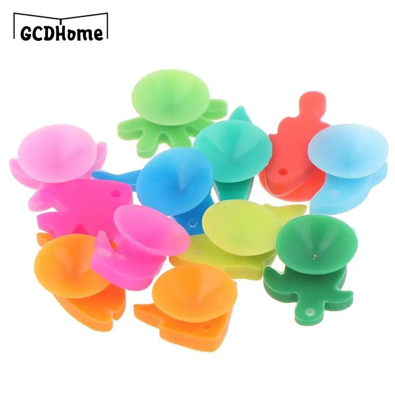 12vnt/rinkinys Kalėdinis silikoninis jūrinis gyvūnas vyno taurės žymeklis, geriamasis puodelis, identifikatorius, skirtas vakarėliui (mišrios spalvos)