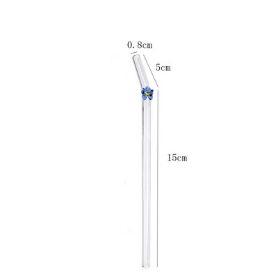 House Artistry Paie din sticlă Pai reutilizabile Paie din sticlă rezistentă la căldură Lapte de băut Ceai Tijă lungă Tijă de sticlă Comerț cu ridicata