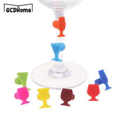 8 tk Creative Silicone Red Wine Glass Marker Veiniklaasi tassi Sildid Sildiks Peo-toidu-jookide baaritarvikute tööriist (juhuslik värv)