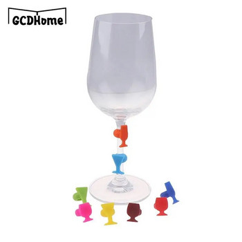 8 τμχ Creative Silicone Red Wine Wine Marker για ποτήρι κρασί Ετικέτες για ποτήρι κρασί Ετικέτες Εργαλείο αξεσουάρ μπαρ Party Food Drinks (Τυχαίο χρώμα)