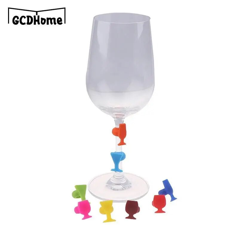 8 tk Creative Silicone Red Wine Glass Marker Veiniklaasi tassi Sildid Sildiks Peo-toidu-jookide baaritarvikute tööriist (juhuslik värv)