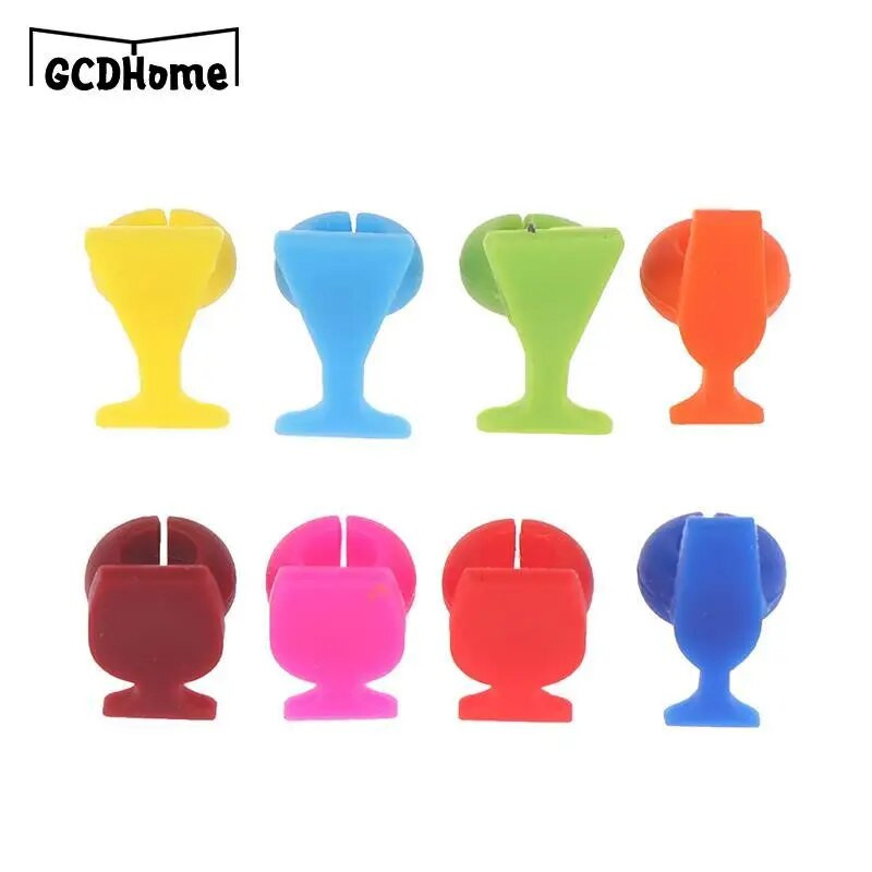 8 tk Creative Silicone Red Wine Glass Marker Veiniklaasi tassi Sildid Sildiks Peo-toidu-jookide baaritarvikute tööriist (juhuslik värv)