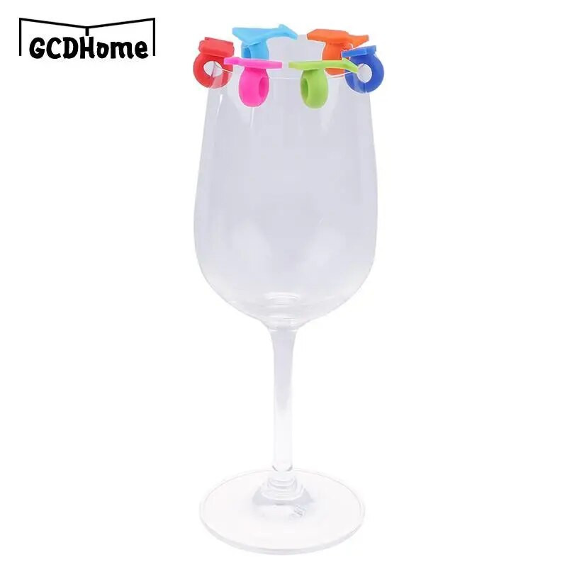 8 tk Creative Silicone Red Wine Glass Marker Veiniklaasi tassi Sildid Sildiks Peo-toidu-jookide baaritarvikute tööriist (juhuslik värv)