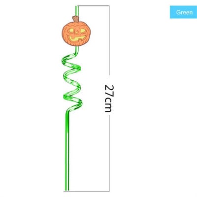 2023 New Halloween Plastic Straw Reusable Children Spiral Drink Straw Festive Atmosphere 8 Styles1 Set 10 Set 20 Set