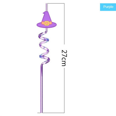 2023 New Halloween Plastic Straw Reusable Children Spiral Drink Straw Festive Atmosphere 8 Styles1 Set 10 Set 20 Set
