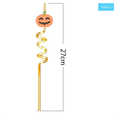 2023 New Halloween Plastic Straw Reusable Children Spiral Drink Straw Festive Atmosphere 8 Styles1 Set 10 Set 20 Set