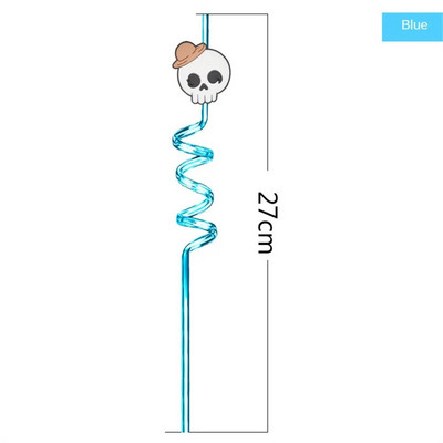 2023 New Halloween Plastic Straw Reusable Children Spiral Drink Straw Festive Atmosphere 8 Styles1 Set 10 Set 20 Set