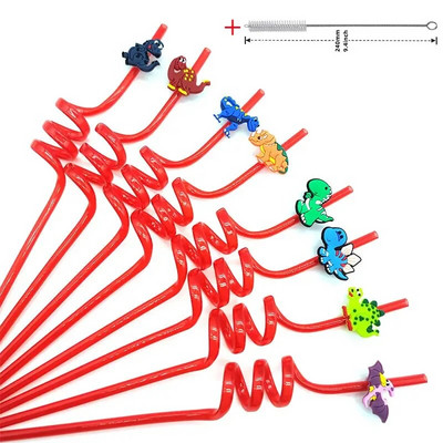 8 komada plastične spiralne slamke od 26 cm za višekratnu upotrebu, leptiri/flamingosi/morske životinje/sirene, slamke za romantično vjenčanje