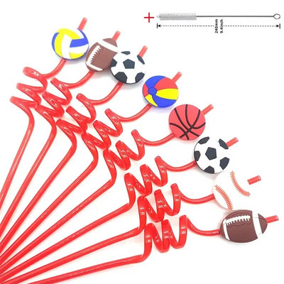 8 komada plastične spiralne slamke od 26 cm za višekratnu upotrebu, leptiri/flamingosi/morske životinje/sirene, slamke za romantično vjenčanje
