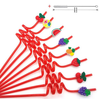 8 komada plastične spiralne slamke od 26 cm za višekratnu upotrebu, leptiri/flamingosi/morske životinje/sirene, slamke za romantično vjenčanje