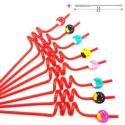 8 komada plastične spiralne slamke od 26 cm za višekratnu upotrebu, leptiri/flamingosi/morske životinje/sirene, slamke za romantično vjenčanje