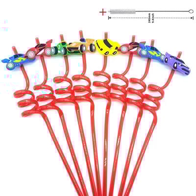 8 komada plastične spiralne slamke od 26 cm za višekratnu upotrebu, leptiri/flamingosi/morske životinje/sirene, slamke za romantično vjenčanje