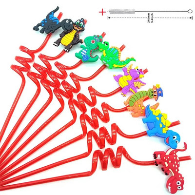 8 komada plastične spiralne slamke od 26 cm za višekratnu upotrebu, leptiri/flamingosi/morske životinje/sirene, slamke za romantično vjenčanje