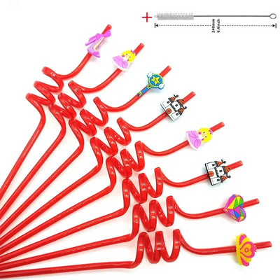 8 komada plastične spiralne slamke od 26 cm za višekratnu upotrebu, leptiri/flamingosi/morske životinje/sirene, slamke za romantično vjenčanje
