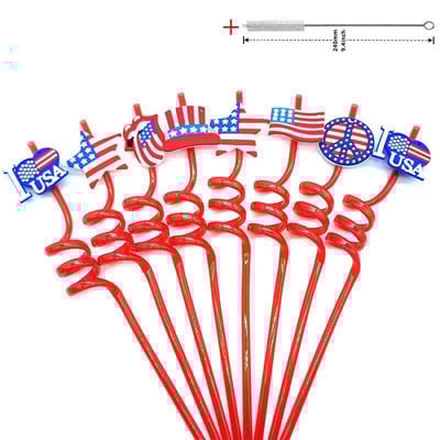 8 komada plastične spiralne slamke od 26 cm za višekratnu upotrebu, leptiri/flamingosi/morske životinje/sirene, slamke za romantično vjenčanje