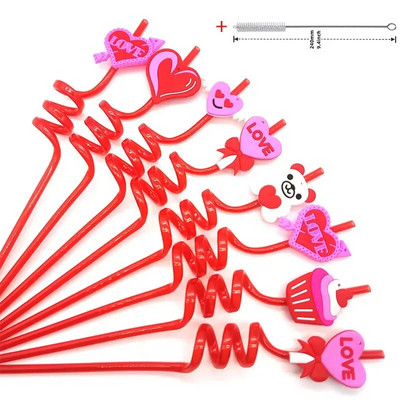 8 komada plastične spiralne slamke od 26 cm za višekratnu upotrebu, leptiri/flamingosi/morske životinje/sirene, slamke za romantično vjenčanje
