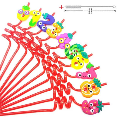 8 komada plastične spiralne slamke od 26 cm za višekratnu upotrebu, leptiri/flamingosi/morske životinje/sirene, slamke za romantično vjenčanje