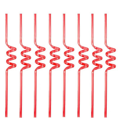 8 komada plastične spiralne slamke od 26 cm za višekratnu upotrebu, leptiri/flamingosi/morske životinje/sirene, slamke za romantično vjenčanje