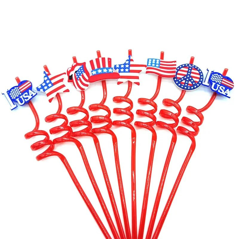 8 komada plastične spiralne slamke od 26 cm za višekratnu upotrebu, leptiri/flamingosi/morske životinje/sirene, slamke za romantično vjenčanje