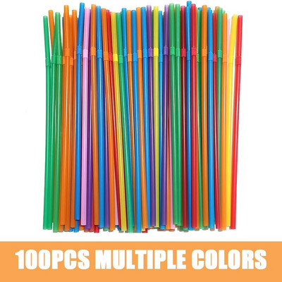 100 τμχ Πλαστικά καλαμάκια ποτού Rietjes μιας χρήσης 21 εκ. μακρύ εύκαμπτο καλαμάκι κοκτέιλ για αξεσουάρ ποτών κουζίνας