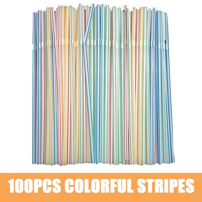 100 τμχ Πλαστικά καλαμάκια ποτού Rietjes μιας χρήσης 21 εκ. μακρύ εύκαμπτο καλαμάκι κοκτέιλ για αξεσουάρ ποτών κουζίνας