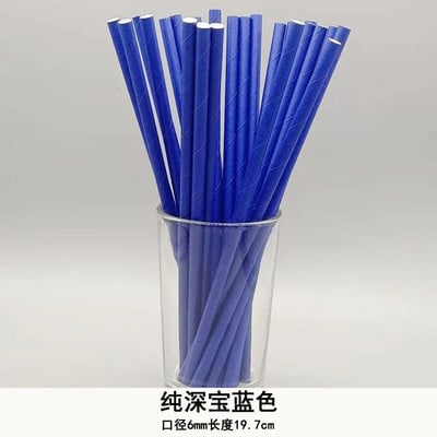 Hârtie kraft Pai de hârtie de unică folosință Paie de hârtie igienică degradabile ecologice Paie drepte seria albastre