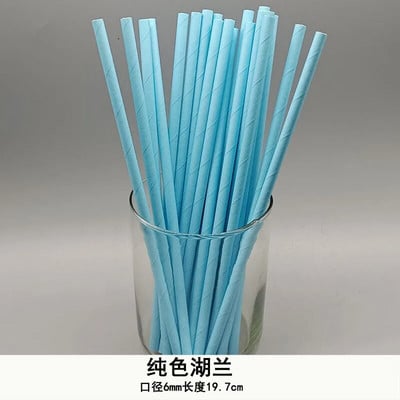 Hârtie kraft Pai de hârtie de unică folosință Paie de hârtie igienică degradabile ecologice Paie drepte seria albastre