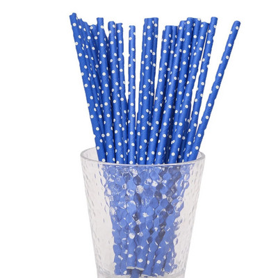 Hârtie kraft Pai de hârtie de unică folosință Paie de hârtie igienică degradabile ecologice Paie drepte seria albastre