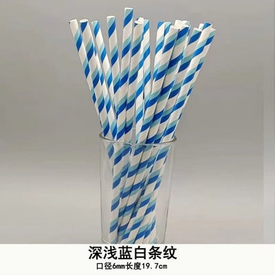 Hârtie kraft Pai de hârtie de unică folosință Paie de hârtie igienică degradabile ecologice Paie drepte seria albastre