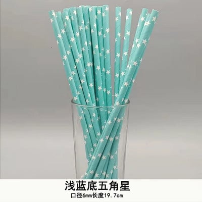 Hârtie kraft Pai de hârtie de unică folosință Paie de hârtie igienică degradabile ecologice Paie drepte seria albastre