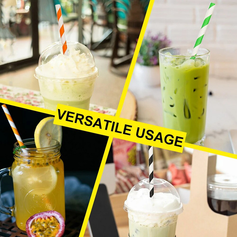 25 tk. Ühekordsed triibud kõrred Biolagunevad dekoratiivsed joogikõrred, mis on keskkonnasõbralikud välitingimustes joogimahla jaoks