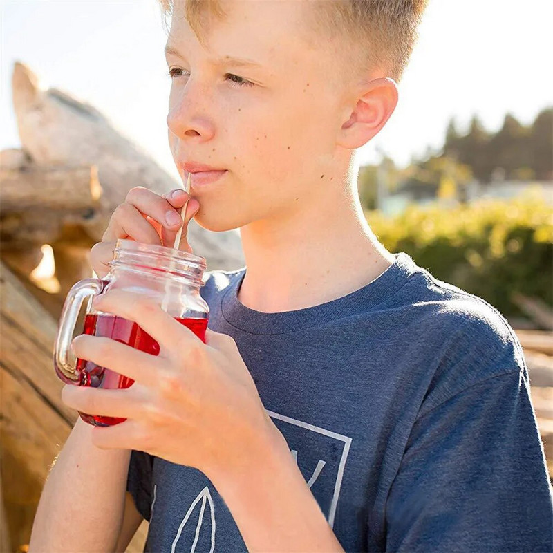 100 kom pšeničnih slamki za piće, organske prirodne pšenične slamke za piće prikladne za biorazgradive slamke za višekratnu upotrebu