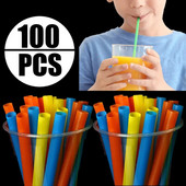 100 komada šarenih slamki za jednokratnu upotrebu, plastičnih slamki za piće, slamke za slamke za slamke za slamke za slamke za piće za rođendan, jednokratno kuhinjsko posuđe