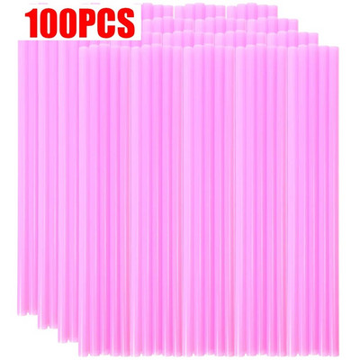 100 komada šarenih slamki za jednokratnu upotrebu, plastičnih slamki za piće, slamke za slamke za slamke za slamke za slamke za piće za rođendan, jednokratno kuhinjsko posuđe
