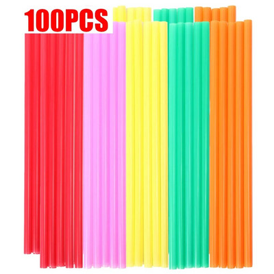 100 komada šarenih slamki za jednokratnu upotrebu, plastičnih slamki za piće, slamke za slamke za slamke za slamke za slamke za piće za rođendan, jednokratno kuhinjsko posuđe