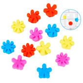 12vnt/rinkinys naujas silikoninis gėlių vyno taurės žavesys vyno taurės žymekliai vakarėlių kokteiliai geriamasis puodelis ženklas siurbimo taurės identifikatorius