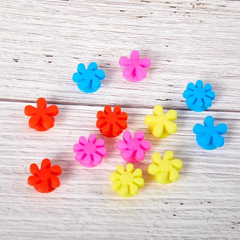 12vnt/rinkinys naujas silikoninis gėlių vyno taurės žavesys vyno taurės žymekliai vakarėlių kokteiliai geriamasis puodelis ženklas siurbimo taurės identifikatorius