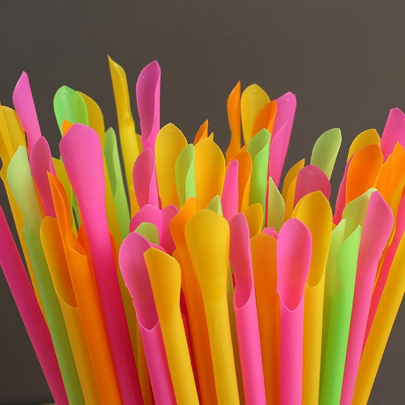 100 tk mitmevärvilised joogikõrred Ühekordsed piimakokteil Smuutid Pikad kõrred pulmapeo tarvikute jaoks Köögitarvikud Tööriist