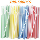 100-500tk 21cm värvilised ühekordsed plastikust kumerad joogikõrred Pulmapeo baari joogitarvikud Sünnipäeva korduvkasutatav kõrs