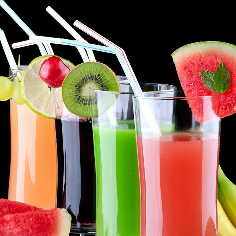 100-500tk 21cm värvilised ühekordsed plastikust kumerad joogikõrred Pulmapeo baari joogitarvikud Sünnipäeva korduvkasutatav kõrs