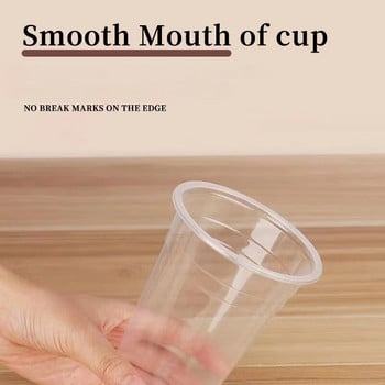 50PCS 16OZ Clear Plastic Cups Flat Lids Ποτήρι μιας χρήσης για πάρτι Γάμου Ice Milkshakes Ποτήρια Ποτών Μαζική