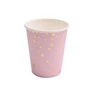 10 vnt Auksinių puodelių popieriniai vakarėlių stalo įrankiai gimtadienio vakarėlio lėkštė taškuota dryžuota puodelis vestuvių vakarėlio dekoravimui