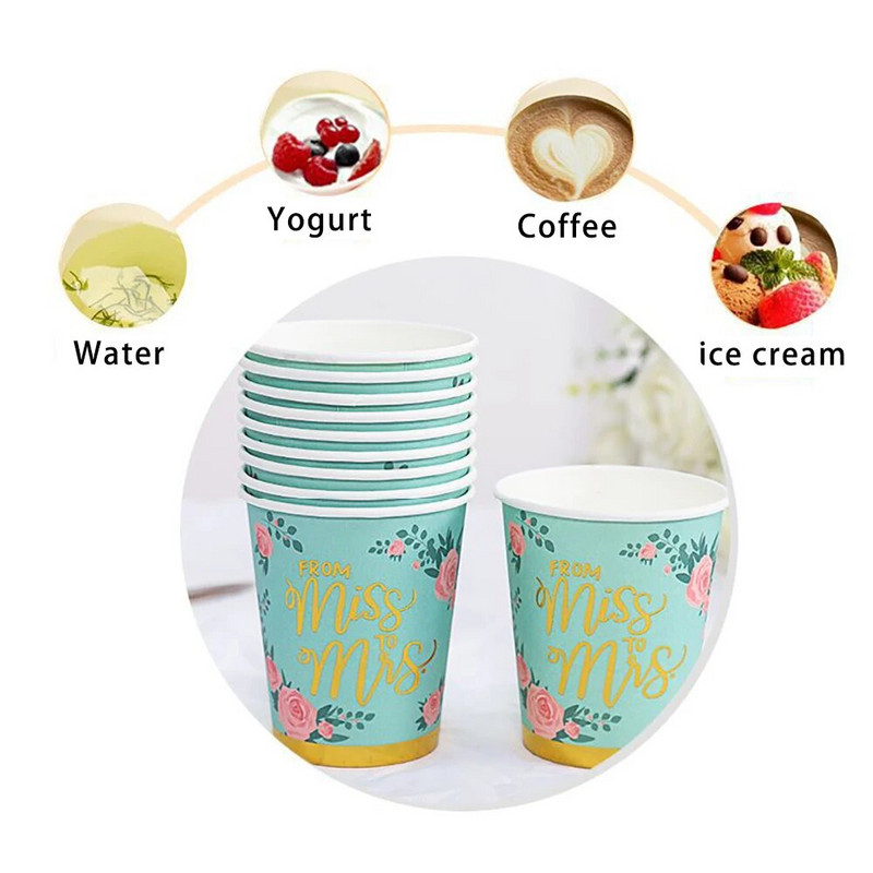 10 TK 9 Oz 250 ml Palju õnne sünnipäevaks paksendatud pabertops ühekordselt kasutatav paberitass toorpuitmassist laste sünnipäevapeotarbed