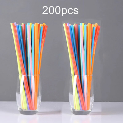 100/200 tk (1/2 pakk) 26 cm ühekordselt kasutatavad kunstikõrred toidukvaliteediga PP materjal Loominguline DIY kumera disainiga joogikõrs kaasaskantav TMZ