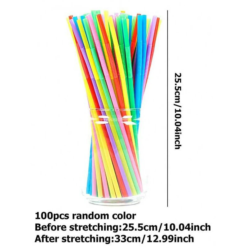 100/200 tk (1/2 pakk) 26 cm ühekordselt kasutatavad kunstikõrred toidukvaliteediga PP materjal Loominguline DIY kumera disainiga joogikõrs kaasaskantav TMZ