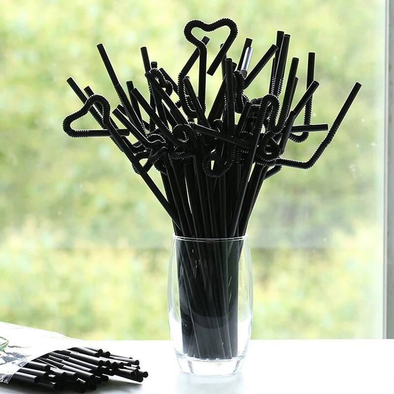 100/200 tk (1/2 pakk) 26 cm ühekordselt kasutatavad kunstikõrred toidukvaliteediga PP materjal Loominguline DIY kumera disainiga joogikõrs kaasaskantav TMZ