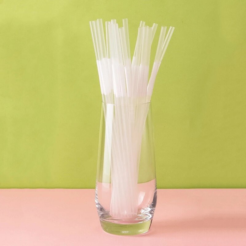 100/200 tk (1/2 pakk) 26 cm ühekordselt kasutatavad kunstikõrred toidukvaliteediga PP materjal Loominguline DIY kumera disainiga joogikõrs kaasaskantav TMZ